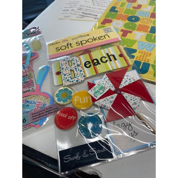 Assorted Scrapbooking Stickers & Embellishments Beach Theme Variety Pack - Picture 7 of 7